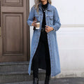 Women's Denim Moto Biker Jacket - Long Sleeve, Pocketed, Single Breasted, Casual Y2K Style for Autumn/Winter 2025